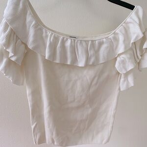 Off the shoulder ruffled blouse